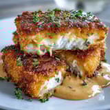 Crispy fried catfish fillets seasoned with Southern spices, served with tangy remoulade sauce for a soul food classic.  
