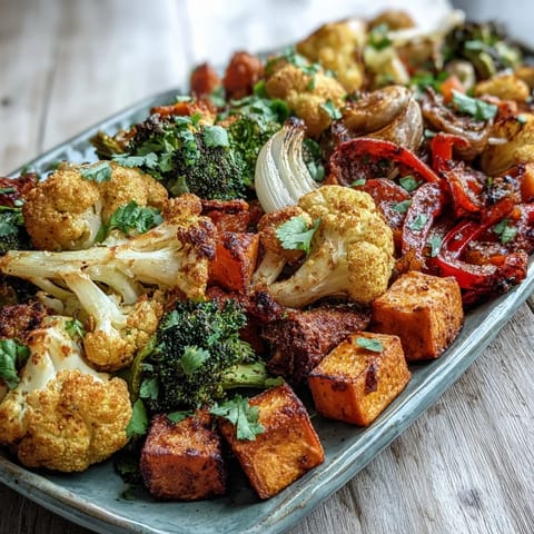 Golden anti-inflammatory turmeric roasted vegetables ready to serve, showcasing tender, colorful chunks.