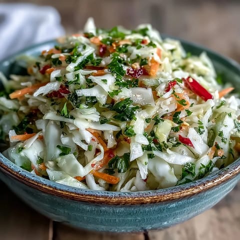 Tangy Sauerkraut Slaw, vibrant and crunchy, ready to serve as a healthy vegan side.