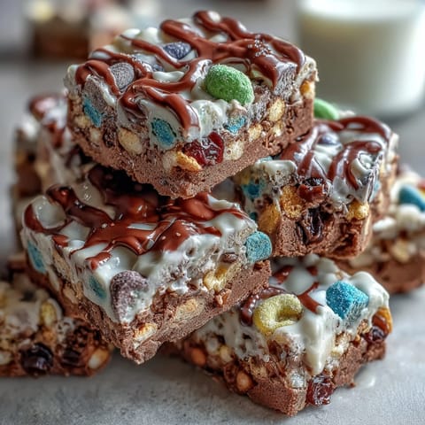 Festive St. Patrick's Day Treats Board with Lucky Charms Bark and lucky rainbow candies.