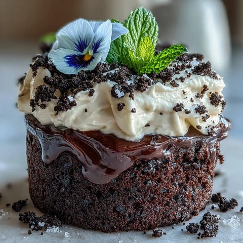 Mother's Day Flower Pot Brownies look like delicious chocolate soil topped with edible flowers.