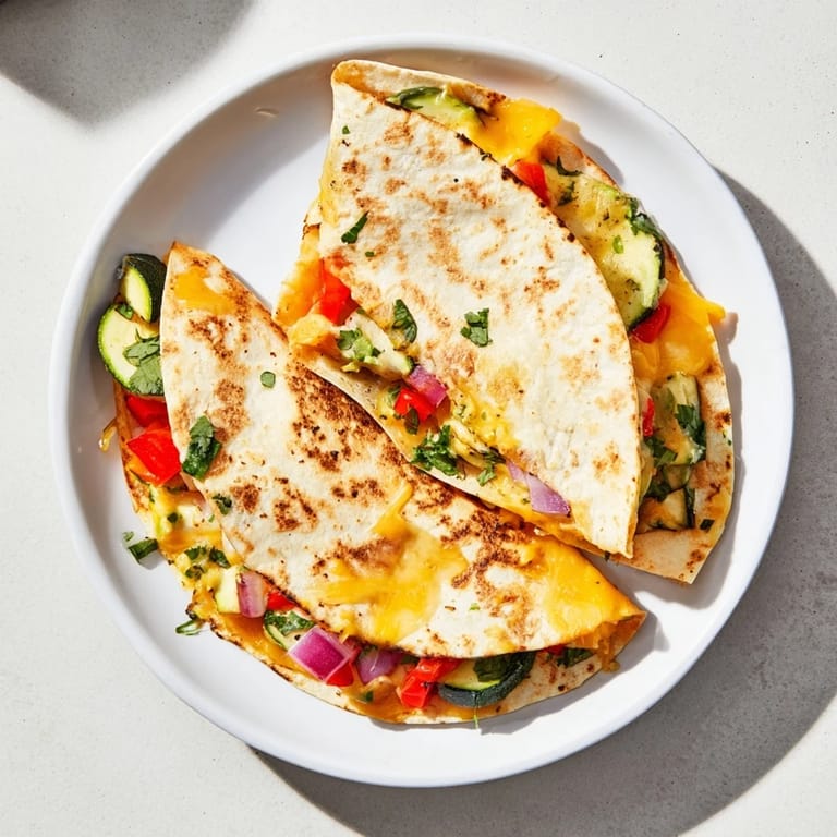 Pan-seared quesadillas filled with gooey cheese and veggies, served with a bowl of fresh guacamole.