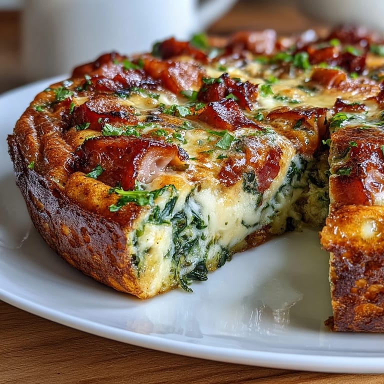 Easy One-Pan Ham and Swiss Frittata, a satisfying brunch or dinner with smoky ham, nutty cheese, and colorful vegetables.