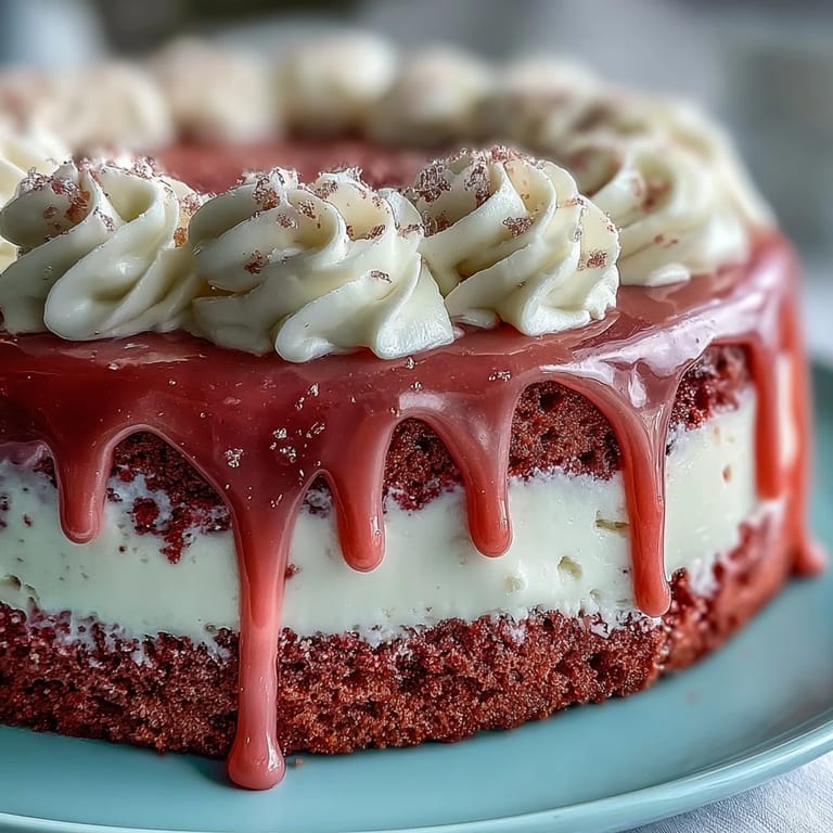 Elegant Bridal Shower Rosé Velvet Cake with decadent cream cheese frosting.