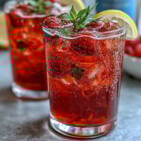 Refreshing Raspberry Lemon Spritz Mocktail with fresh raspberries, zesty lemon, and sparkling water—ideal for summer gatherings.