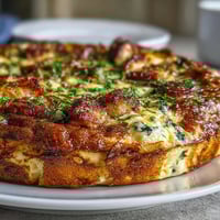 Savory One-Pan Ham and Swiss Frittata with golden edges, tender veggies, and melted Swiss cheese in every bite.  