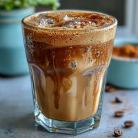 Homemade Brown Sugar Oat Milk Shaken Espresso, creamy and frothy, a perfect iced coffee.